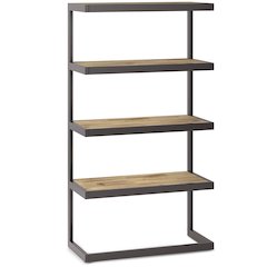 Erina SOLID ACACIA WOOD Bookcase in Distressed Golden Wheat