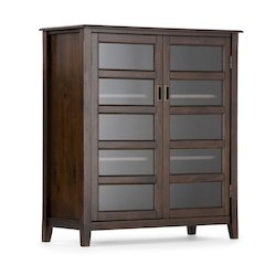 Burlington Solid Wood Medium Storage Cabinet In Mahogany Brown