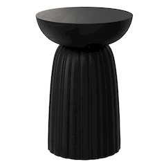 Boyd 13 inch Wide Solid Mango Contemporary Stripe Accent Table in Black