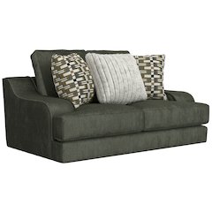 Olympus Loveseat with Cuddler Coil Cushions in Green Color