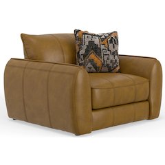 Corvara Top Grain Italian Leather Match Chair 1/2 in Brown Color