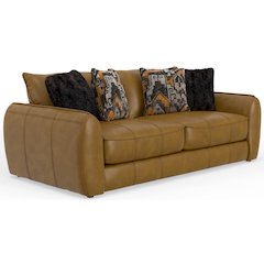 Corvara Top Grain Italian Leather Match Sofa in Brown Color
