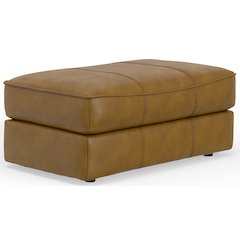 Corvara Top Grain Italian Leather Match Ottoman in Brown Color