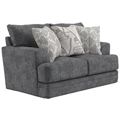 Tyson Loveseat with Cuddler Cushions in Grey Color