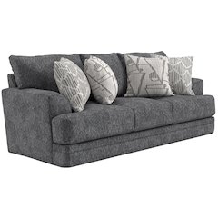 Tyson 93" Sofa with Cuddler Cushions in Grey Color