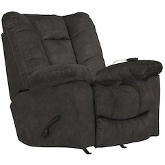 Manfred Rocker Recliner w/Heat & Massage in Ebony color