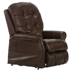 Madison Italian Leather Power Lift Lay Flat Recliner with Heat & Massage