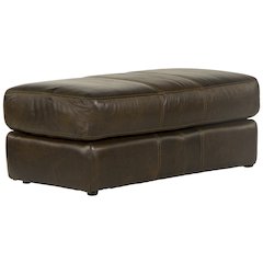 Pavia Top Grain Italian  Leather Match Ottoman