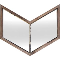 Chevren 26 x 22 Medium Brown Wood Frame Mirror