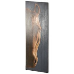 Hennessy 24x68 Brown Horse Original Hand Painted on Wood Oil Painting