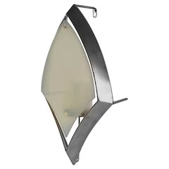 Tarquin II Silver Metal Frame w/Frosted Glass Shade Wall Candle Holder