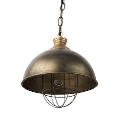 Dawson I 13x13.5 Silver Toned Metal Dome Pendant Light