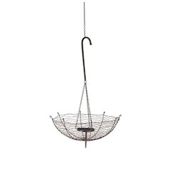 Rihanna II Medium Black Metal Umbrella Candle Holder Lantern