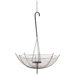 Rihanna III Large Black Metal Umbrella Candle Holder Lantern