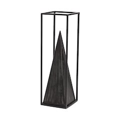 Memphis I (Large) 5L x 5W Black Metal Pyramid In A Square Frame