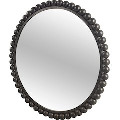Orbit 43" Round Black Metal Ball Frame Mirror