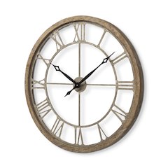 Mething Light Brown 31.5" Large Farmhouse Wall Clock