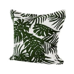 Boyle I 20 x 20 Green Tropical Palm Leaf Decorative Pillow Cover