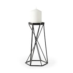 Sixx II Large Antiqued Metal Hexagonal Table Candle Holder