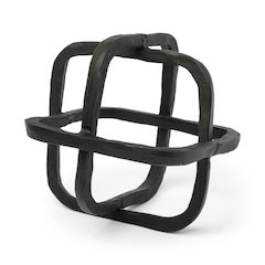 Willem I 9L x 9W Black Metal Open Cube Decor Object