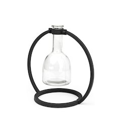 Monica I Short Black Metal Glass Bottle Vase