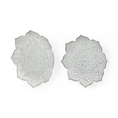 Miranda Set of 2 Stamped Metal Lotus Flower Wall Decor