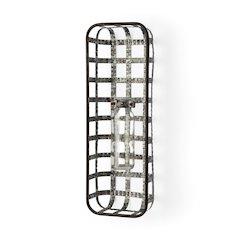 Margaret Wall Mounted Basket w Glass Bottle for Botanicals or Floral