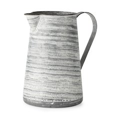 Serena II 11.2H Large Gray/White Textured Metal Jug