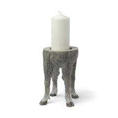 Pan Large Gray Ceramic Hoofed Table Candle Holder