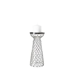 Shandra I Small Glass w/Metal Wire Snakeskin Pattern Table Candle Holder
