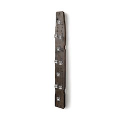 Burlington 66"H Brown Reclaimed Wood 10 Metal Ring Wall Candle Holder