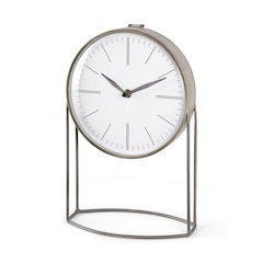 Aurus Matte Gray Metal Table Clock