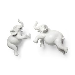Maynard Set of 2 White Elephant Wall Decorations