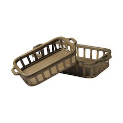 Louis Set of 2 Natural Wood Slated Nesting Trays