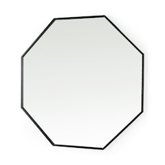 Helix 37" Octogon Black Metal Frame Mirror