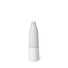 Kira I Small White Pinstripe Ceramic Vase