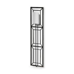 Noah 12.2x55 Black Metal w/White Fabric Shade Rectangular Wall Sconce