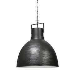 Minerva 19x22 Metallic Gray Hammered Detail Pendant Light