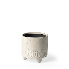 Jacob I Short White Ceramic Smiling Face Vase