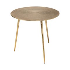 Reva I (Large) 24L x 24W Gold Round Top Cast Aluminum Accent Table