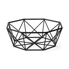 Davy 17L x 17W Black Metal Large Hexagonal Bowl