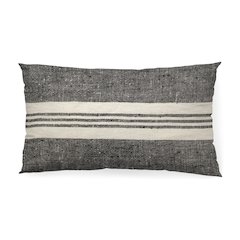 Sharon 14 x 26 Black With Stripes Decorative Pillow Cover