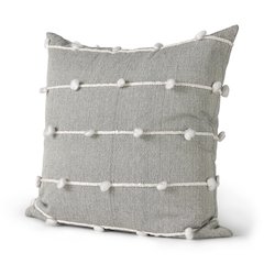 Linda 20 x 20 Navy And Cream With White Detail Decorative Pillow Cover
