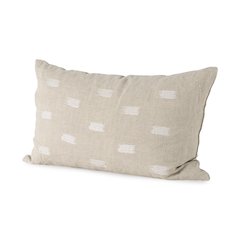 Lacey 13 x 21 Beige/White Decorative Pillow Cover