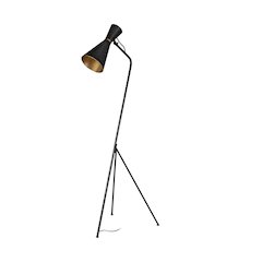 Eris III (58.3"H) Black/Brass Metal Cone Shade Floor Lamp