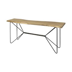 Papillion I 66L x 16W Blonde Wood and Iron Console Table