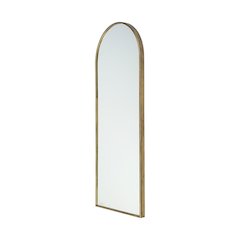 Agatha 28.0L x 2.0W x 70.0H Rounded Arch Gold Metal Frame Full Length Mirror