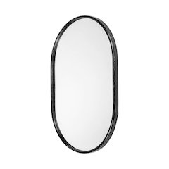 Sylvia II 24"x35" Oval Black Metal Frame Mirror