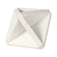 Sophia 5.5 L x 5.5 W x 8.5 H White Marble Decor Stand
