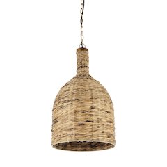 Campanile 16.0L x 16.0W x 27.0H Brown Whicker Pendant Light